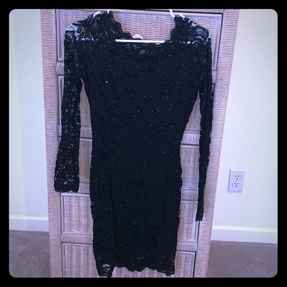 Black Sequin Cocktail Dress